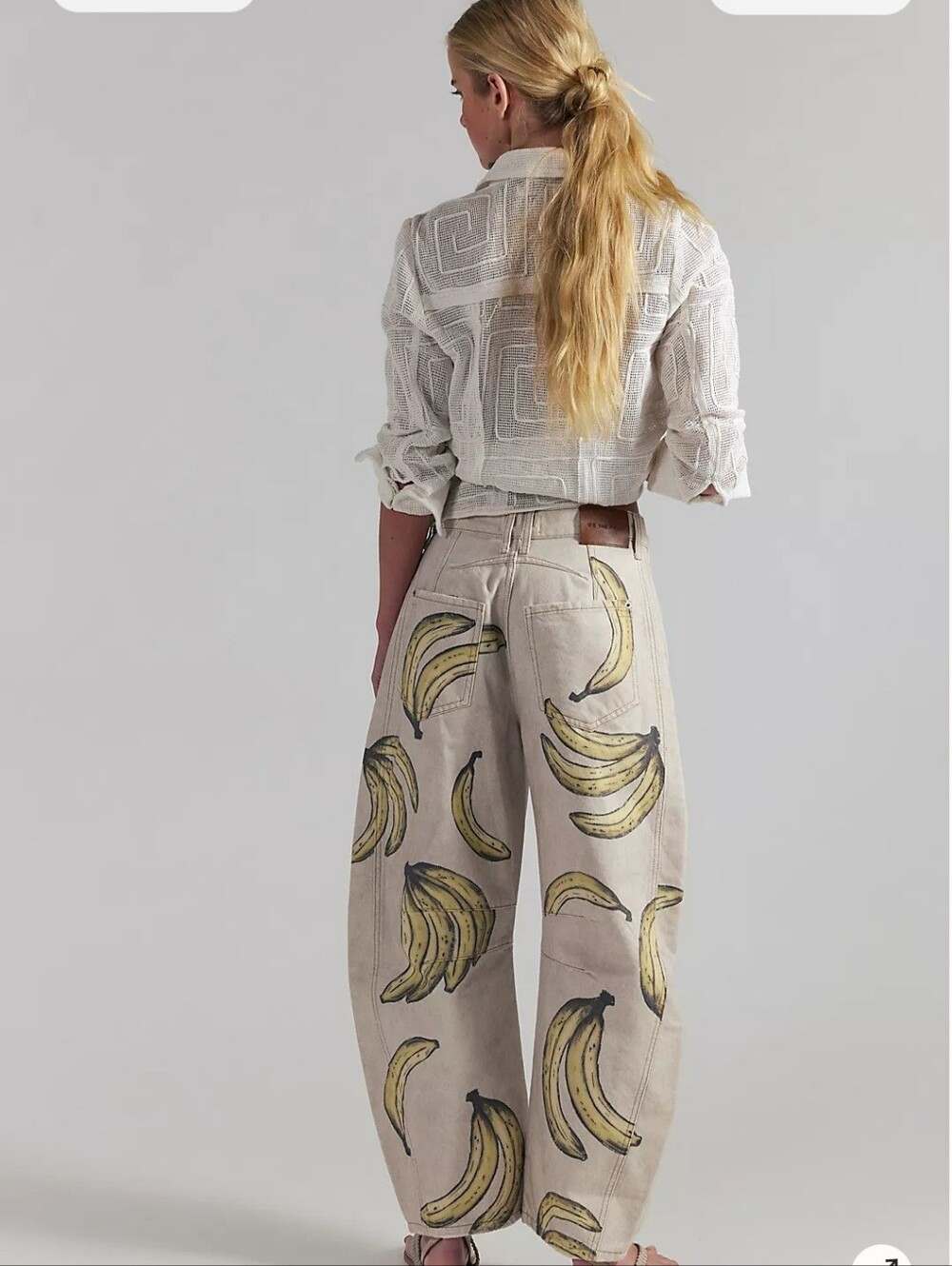 NWT We The Free Printed Good Luck Barrel Jeans in Go Bananas - Picture 3 of 15